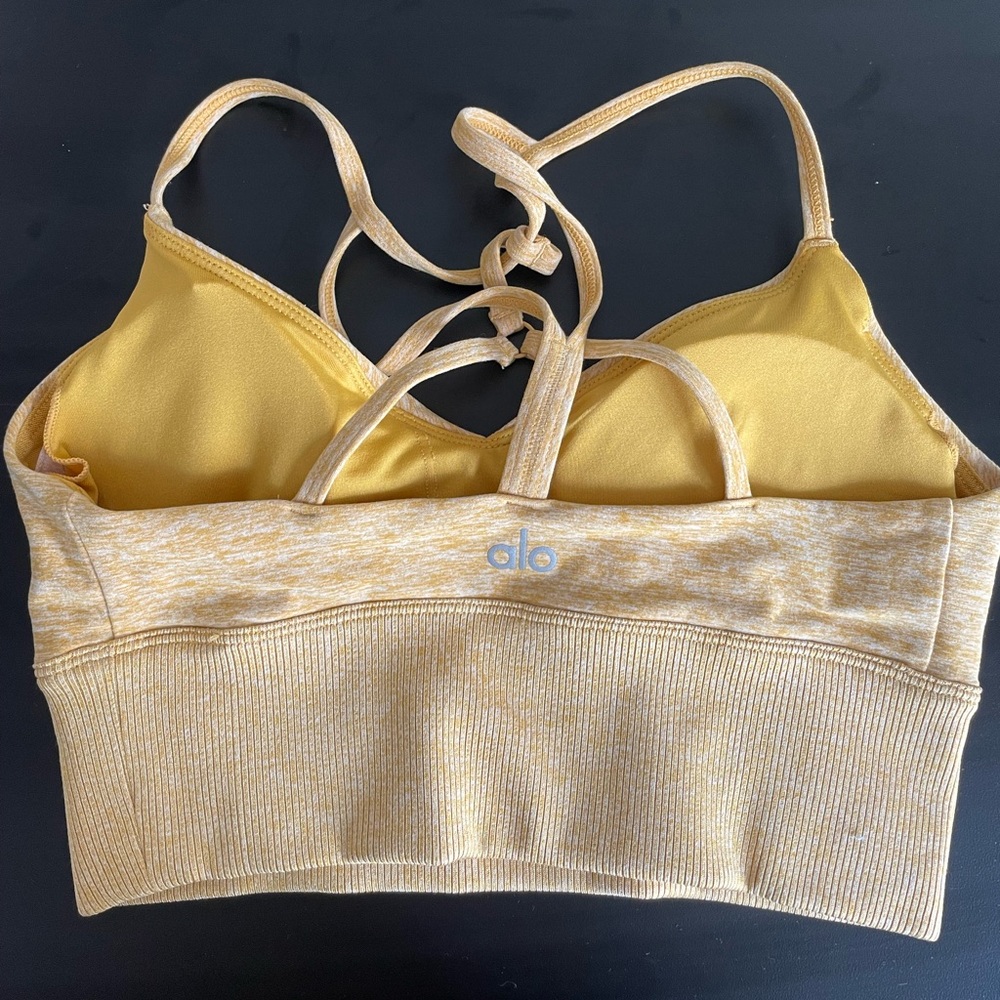 ALO YOGA Alo Soft Sports Bra Yellow XS